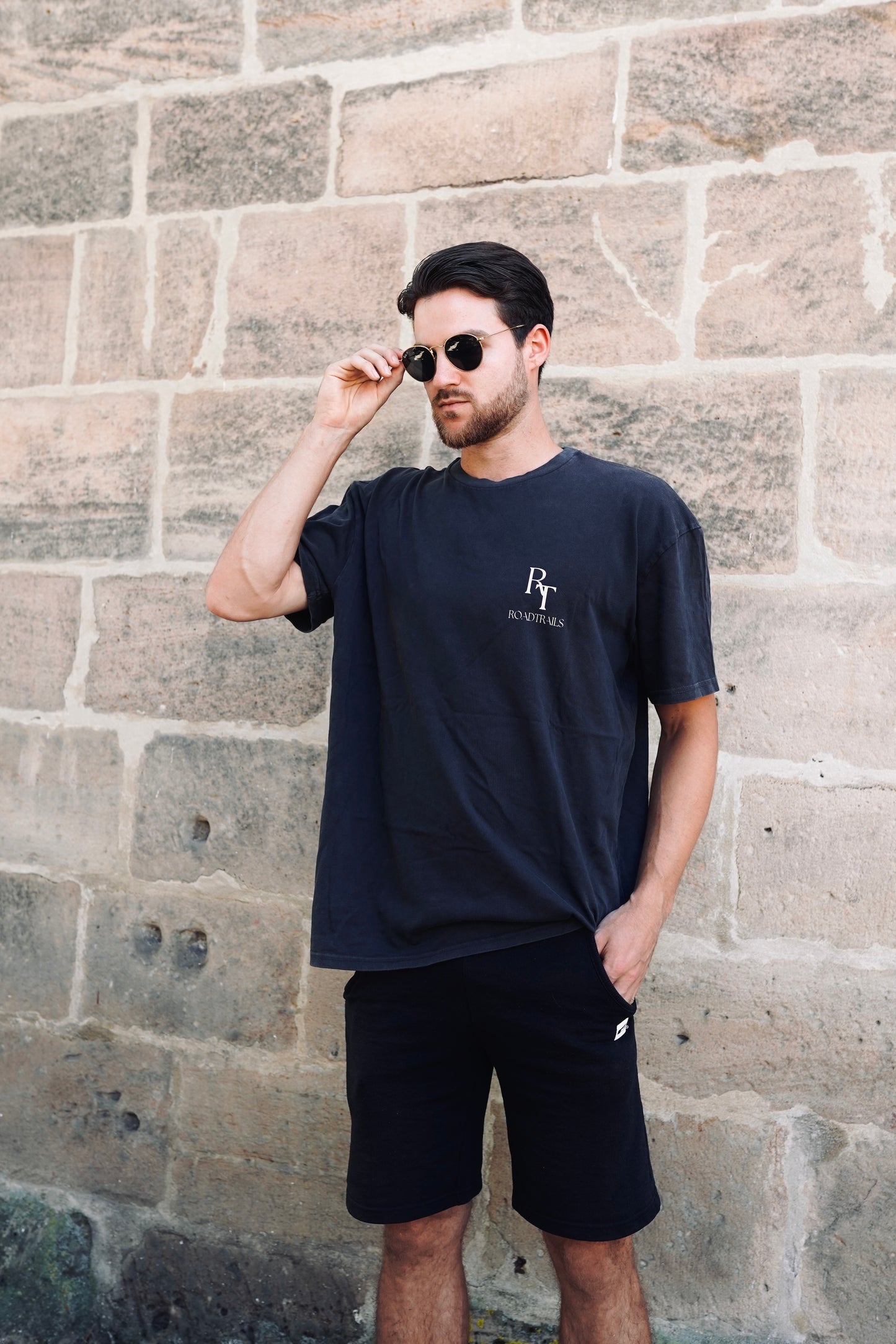 SUMMER TRIP Oversized T-Shirt Washed Black