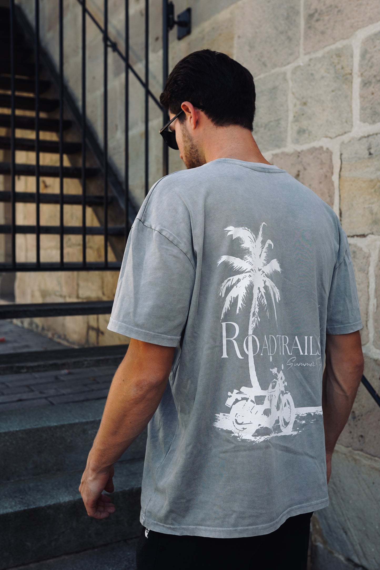 SUMMER TRIP Oversized T-Shirt Washed Grey